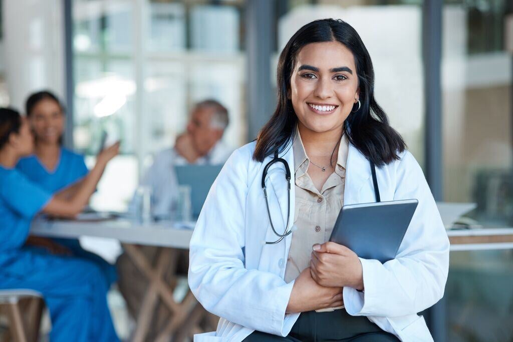 Portrait of woman medic